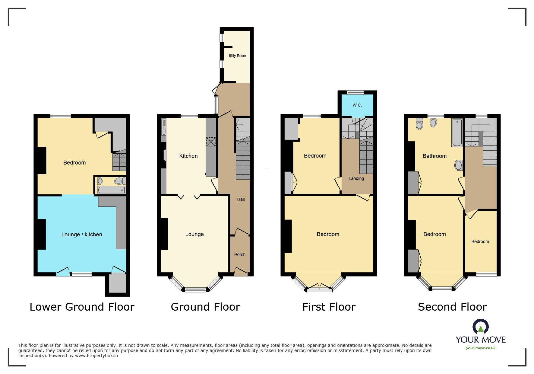 Floorplan of 5 bedroom Mid Terrace House for sale, Rose Hill, Ramsgate, Kent, CT11