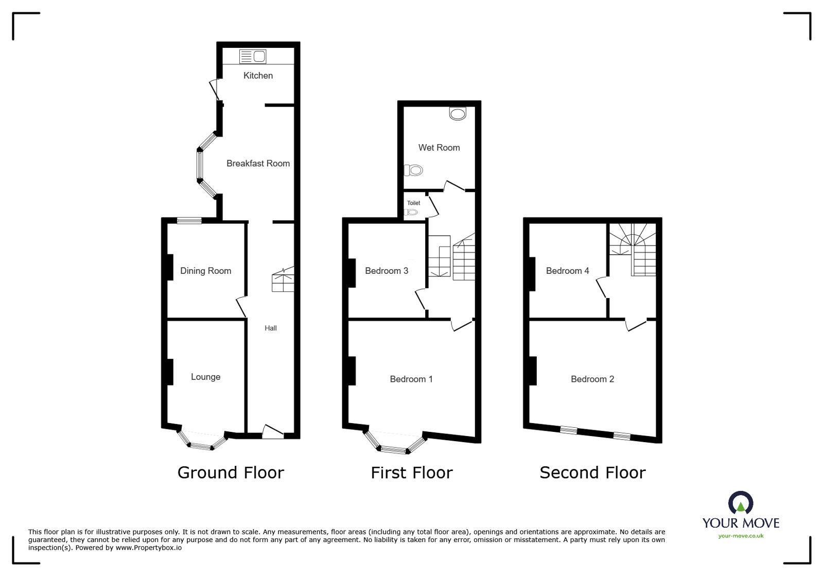 Floorplan of 4 bedroom Semi Detached House for sale, Vale Road, Ramsgate, Kent, CT11