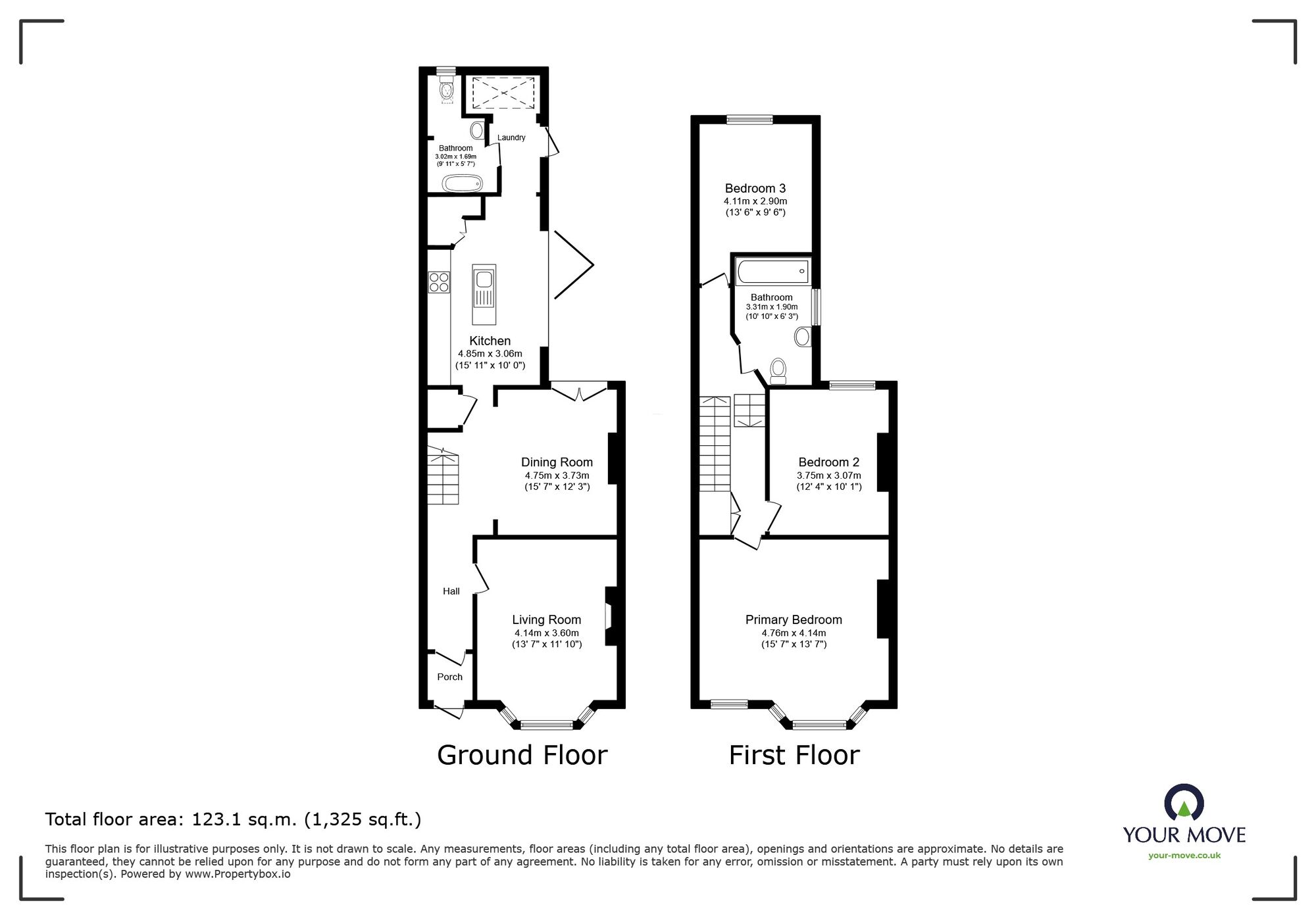 Floorplan of 3 bedroom Semi Detached House for sale, Osborne Road, Broadstairs, Kent, CT10
