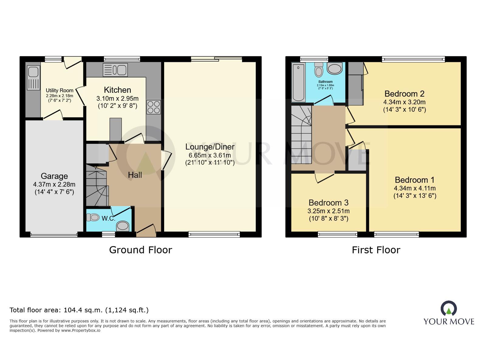 Floorplan of 3 bedroom Detached House for sale, Abbey Grove, Ramsgate, Kent, CT11