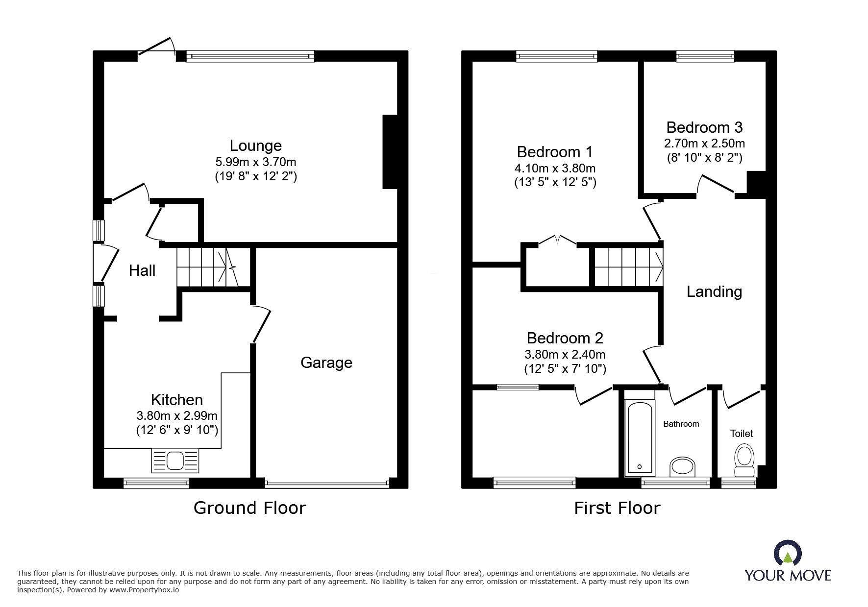 Floorplan of 3 bedroom Detached House for sale, Fitzroy Avenue, Ramsgate, Kent, CT12