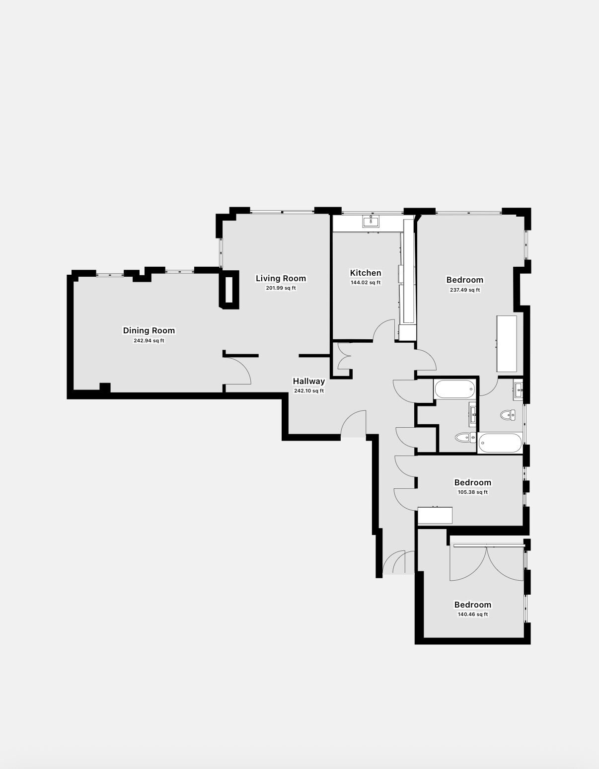 Floorplan of 3 bedroom Flat to rent, Grand Avenue, Hove, East Sussex, BN3