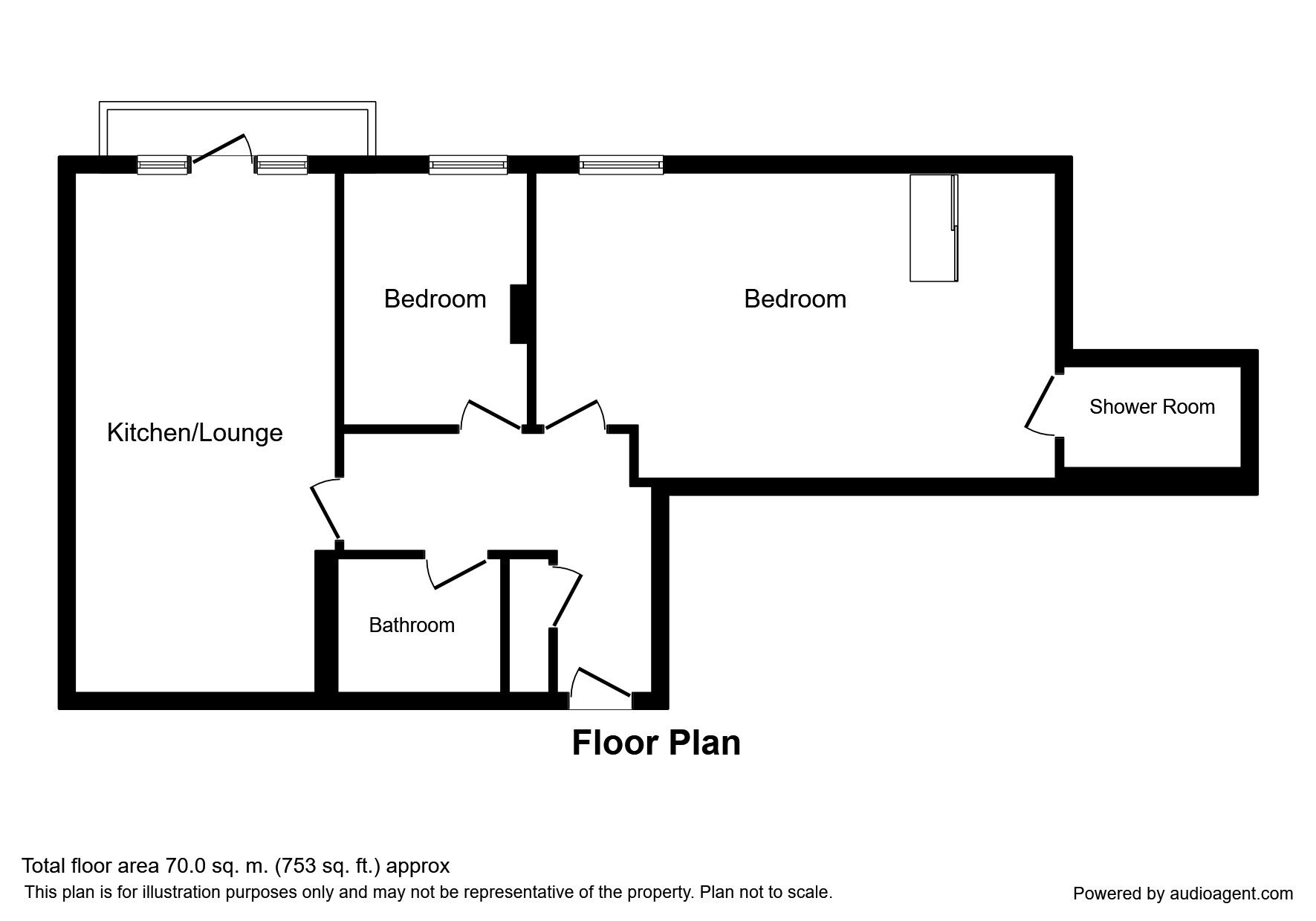 Floorplan of 2 bedroom  Flat to rent, Fleet Street, Brighton, BN1