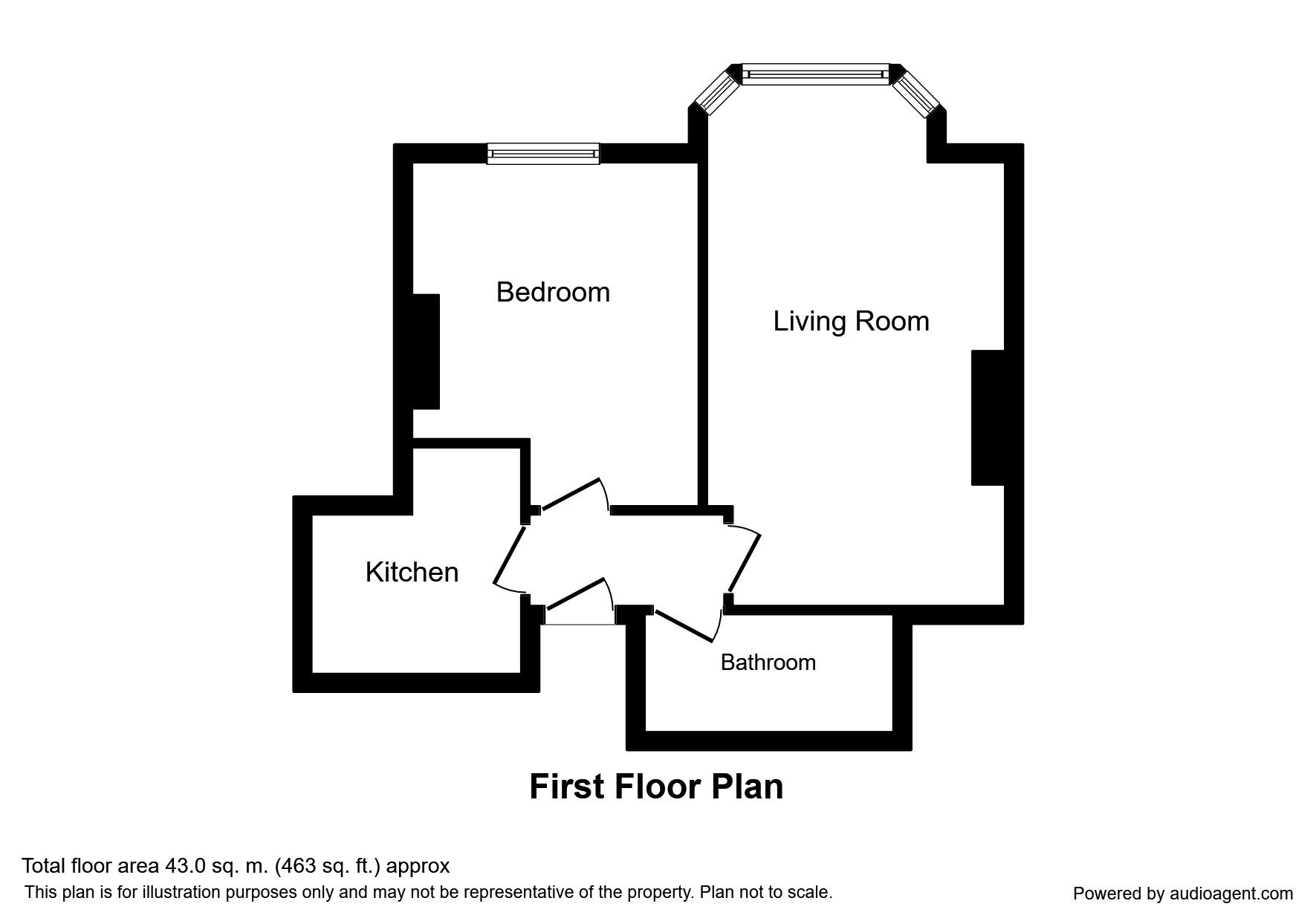 Floorplan of 1 bedroom  Flat to rent, Sackville Road, Hove, East Sussex, BN3