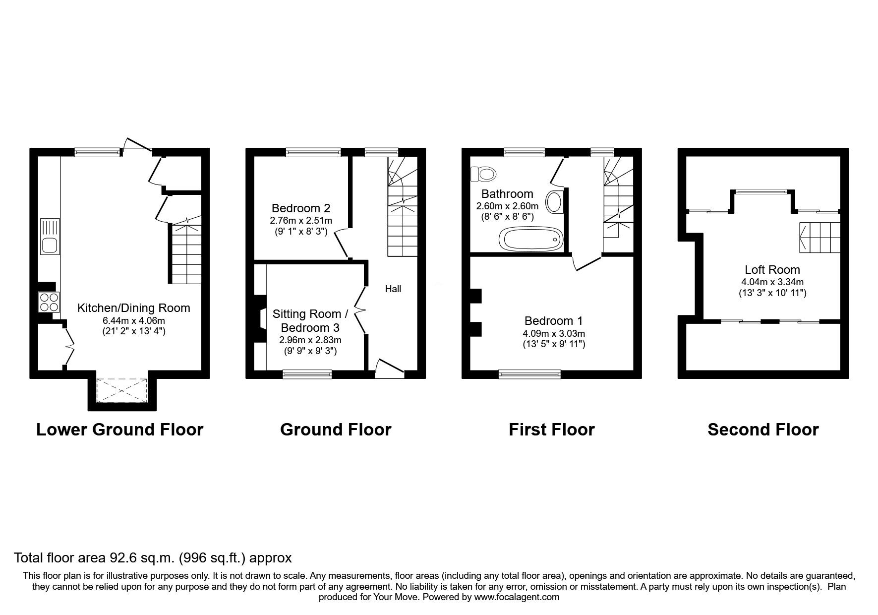 Floorplan of 3 bedroom Mid Terrace House for sale, Upper Gardner Street, East Sussex, BN1