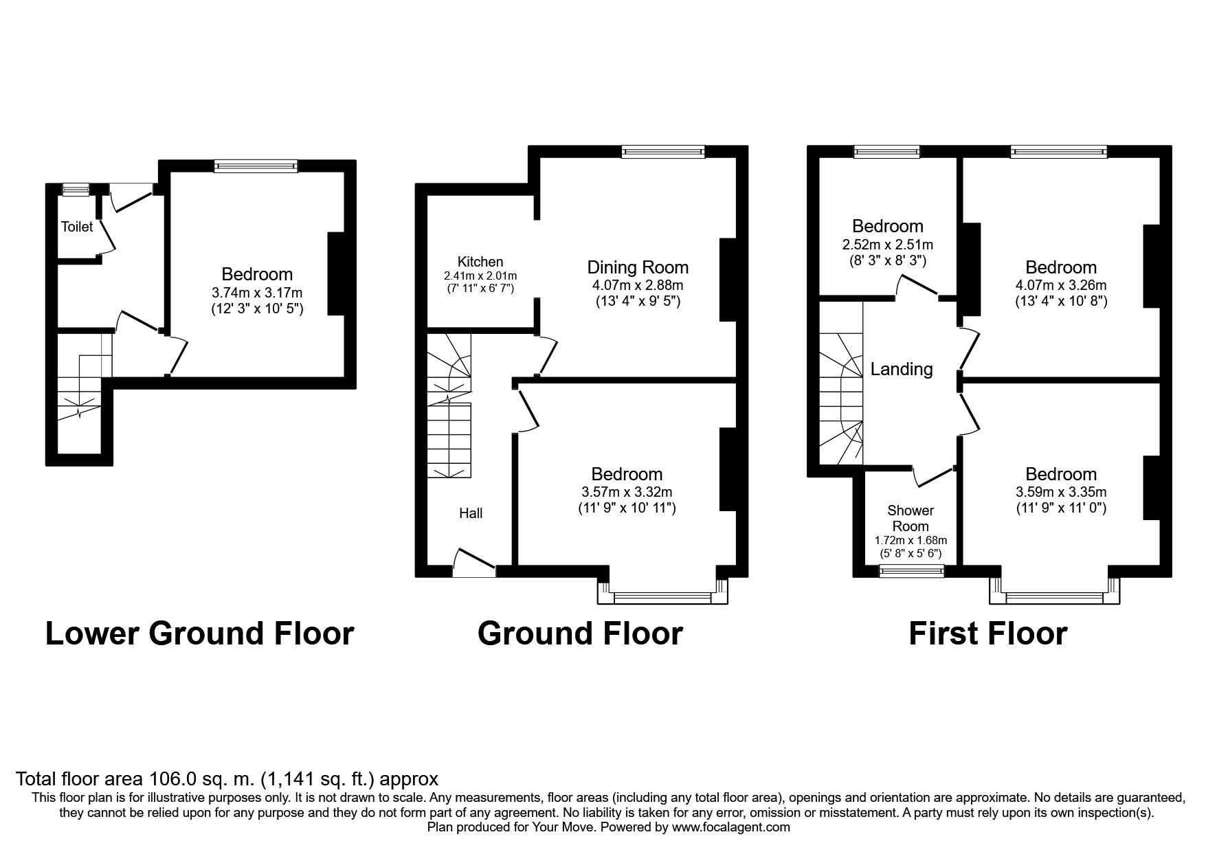 Floorplan of 5 bedroom Semi Detached House to rent, Princes Road, Brighton, BN2