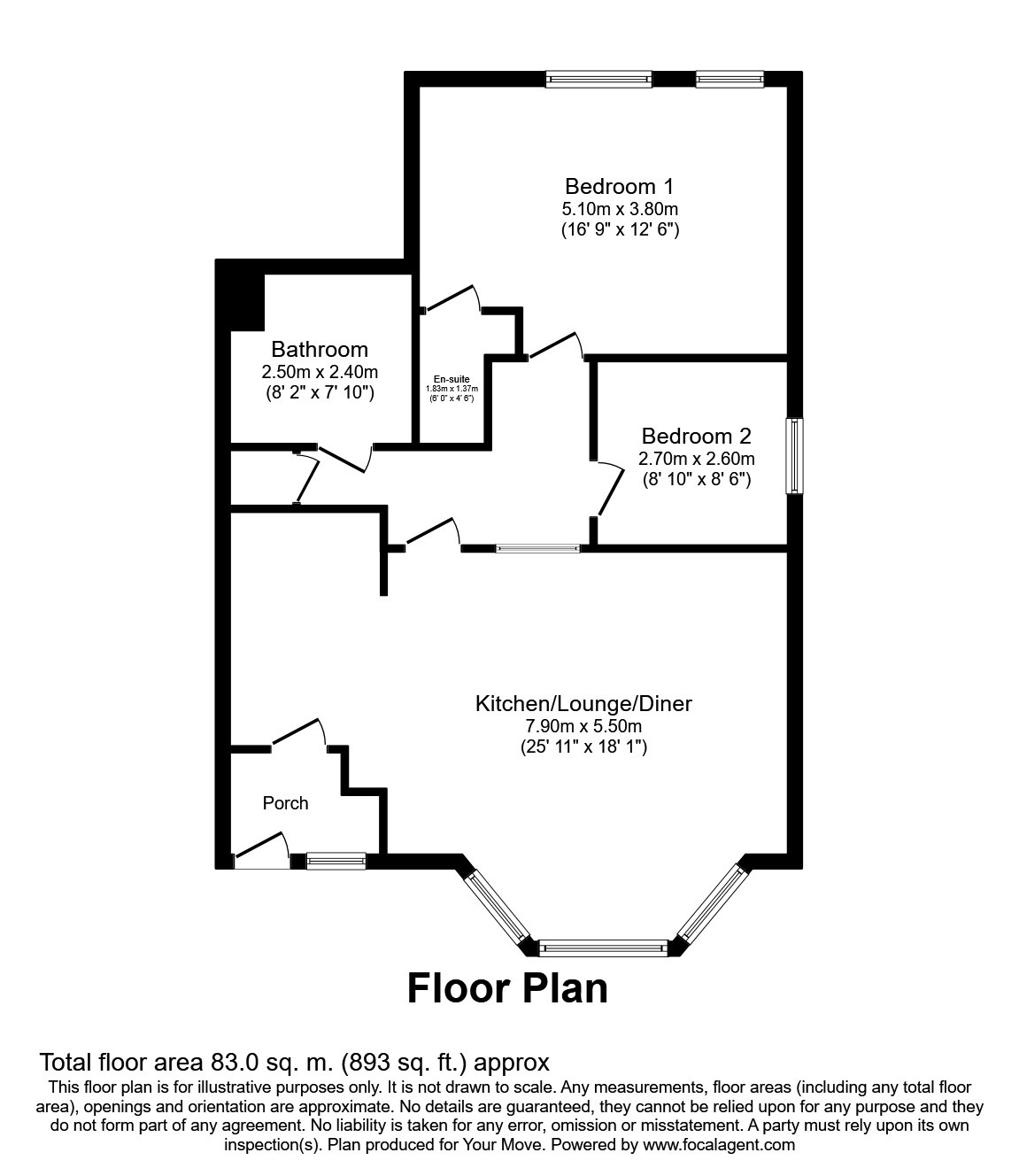 Floorplan of 2 bedroom  Flat to rent, Second Avenue, Hove, East Sussex, BN3