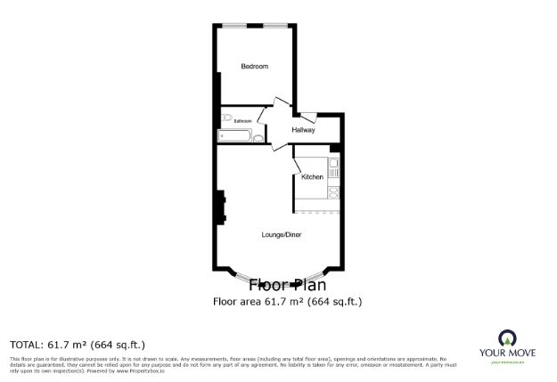 Floorplan of 1 bedroom Flat to rent, Montpelier Road, Brighton, East Sussex, BN1