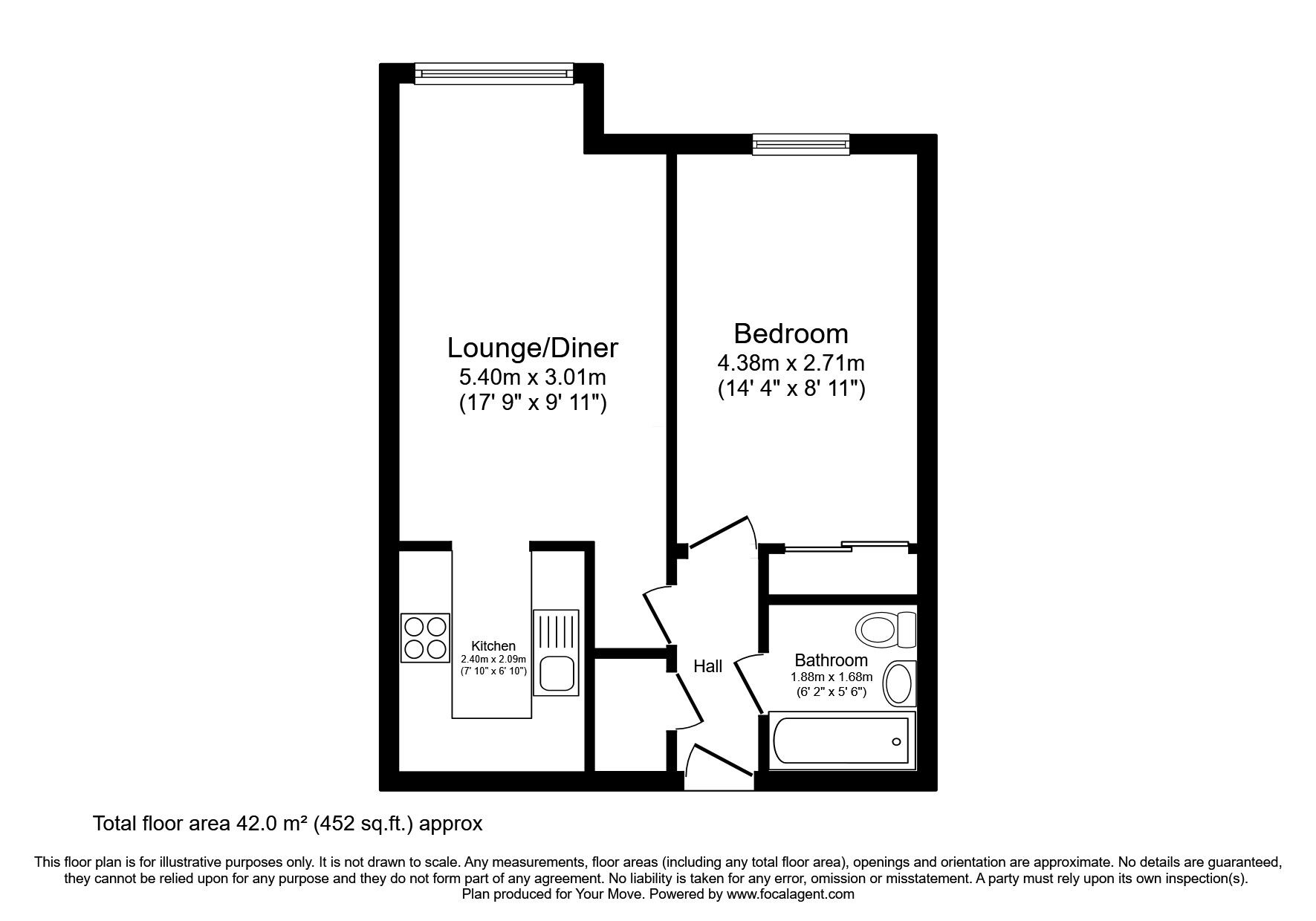 Floorplan of 1 bedroom  Flat for sale, Bread Street, Brighton, East Sussex, BN1