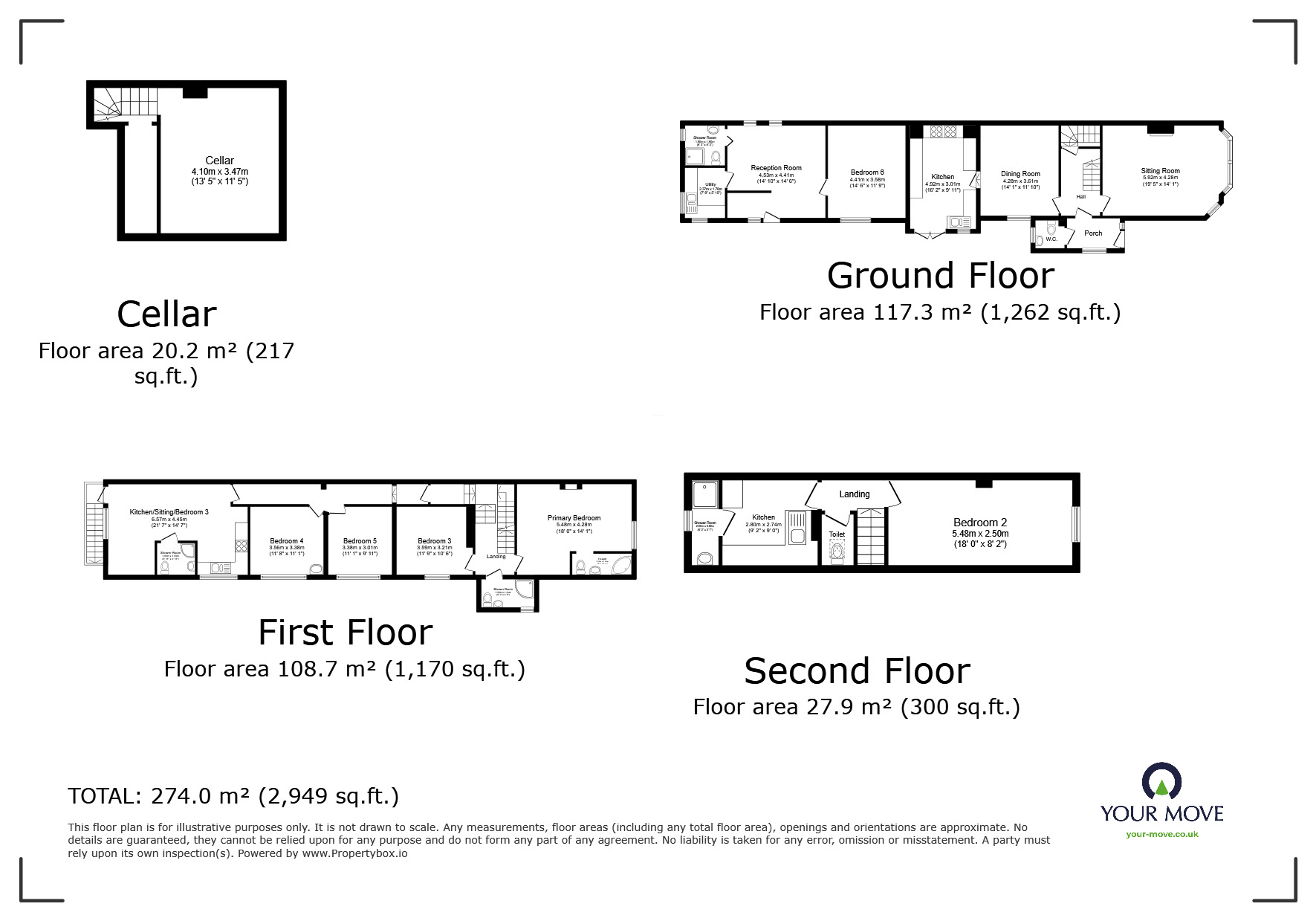 Floorplan of 7 bedroom Semi Detached House for sale, Connaught Road, Seaford, East Sussex, BN25