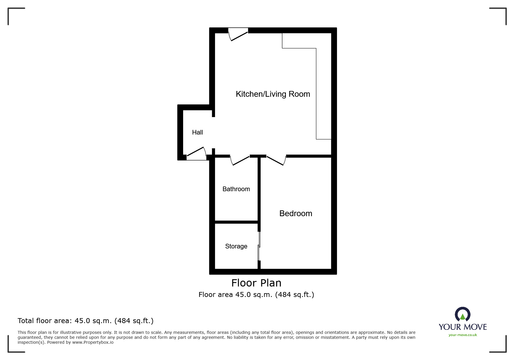 Floorplan of 1 bedroom  Flat to rent, Hampden Road, Brighton, East Sussex, BN2