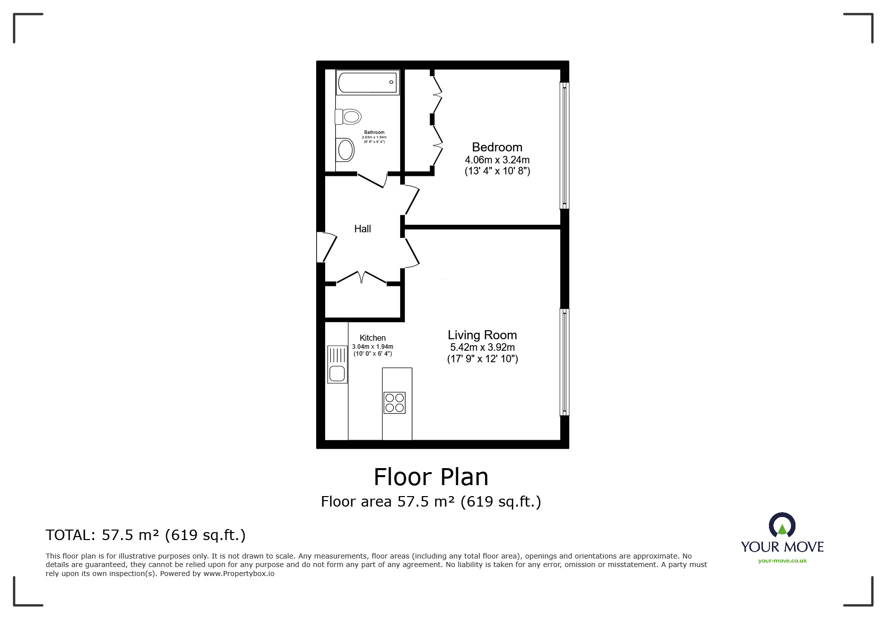 Floorplan of 1 bedroom  Flat for sale, Regent Street, Brighton, East Sussex, BN1