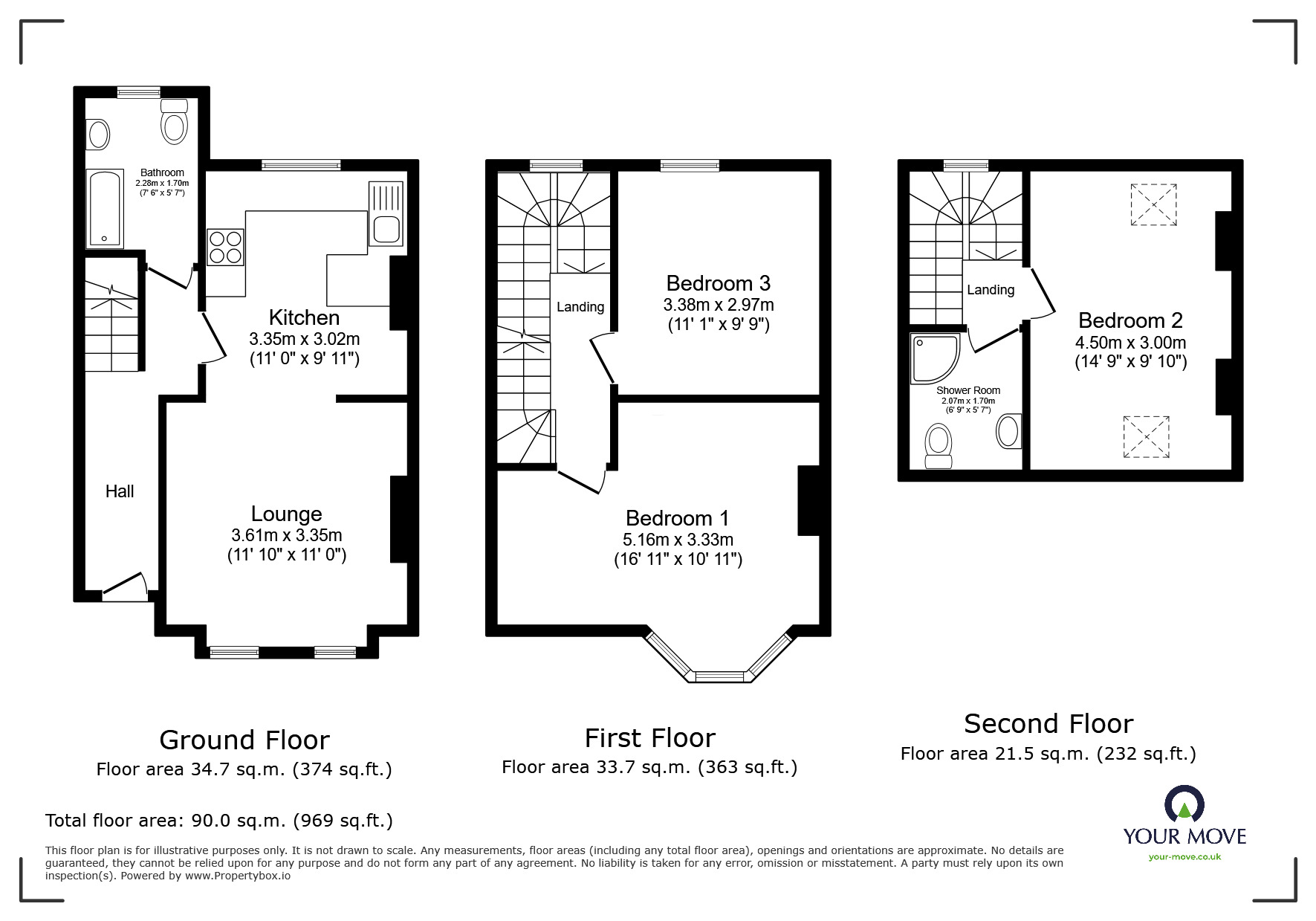 Floorplan of 3 bedroom  Flat to rent, Rugby Place, Brighton, East Sussex, BN2