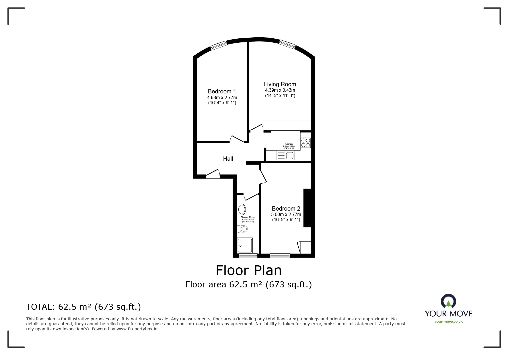 Floorplan of 2 bedroom  Flat for sale, Brunswick Place, Hove, East Sussex, BN3