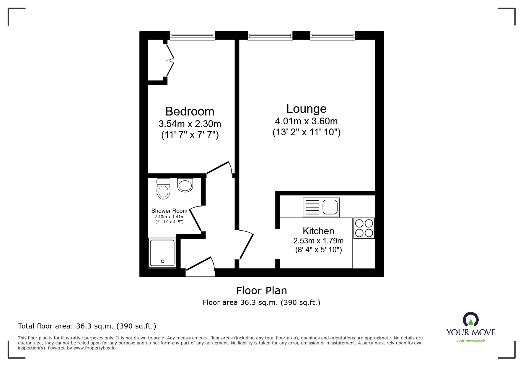 Floorplan of 1 bedroom  Flat to rent, Church Road, Hove, East Sussex, BN3
