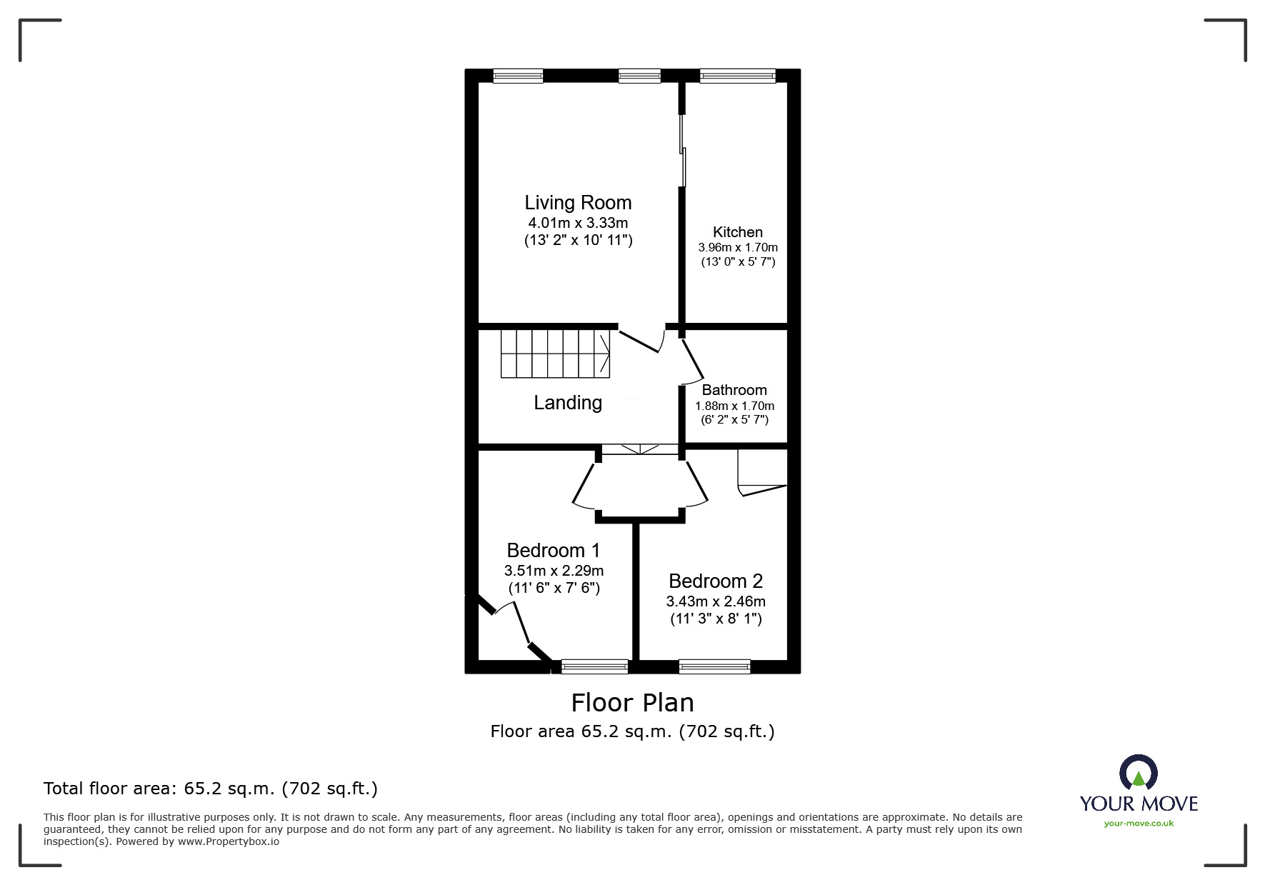 Floorplan of 2 bedroom Flat for sale, 6 Portland Place, Brighton, East Sussex, BN2