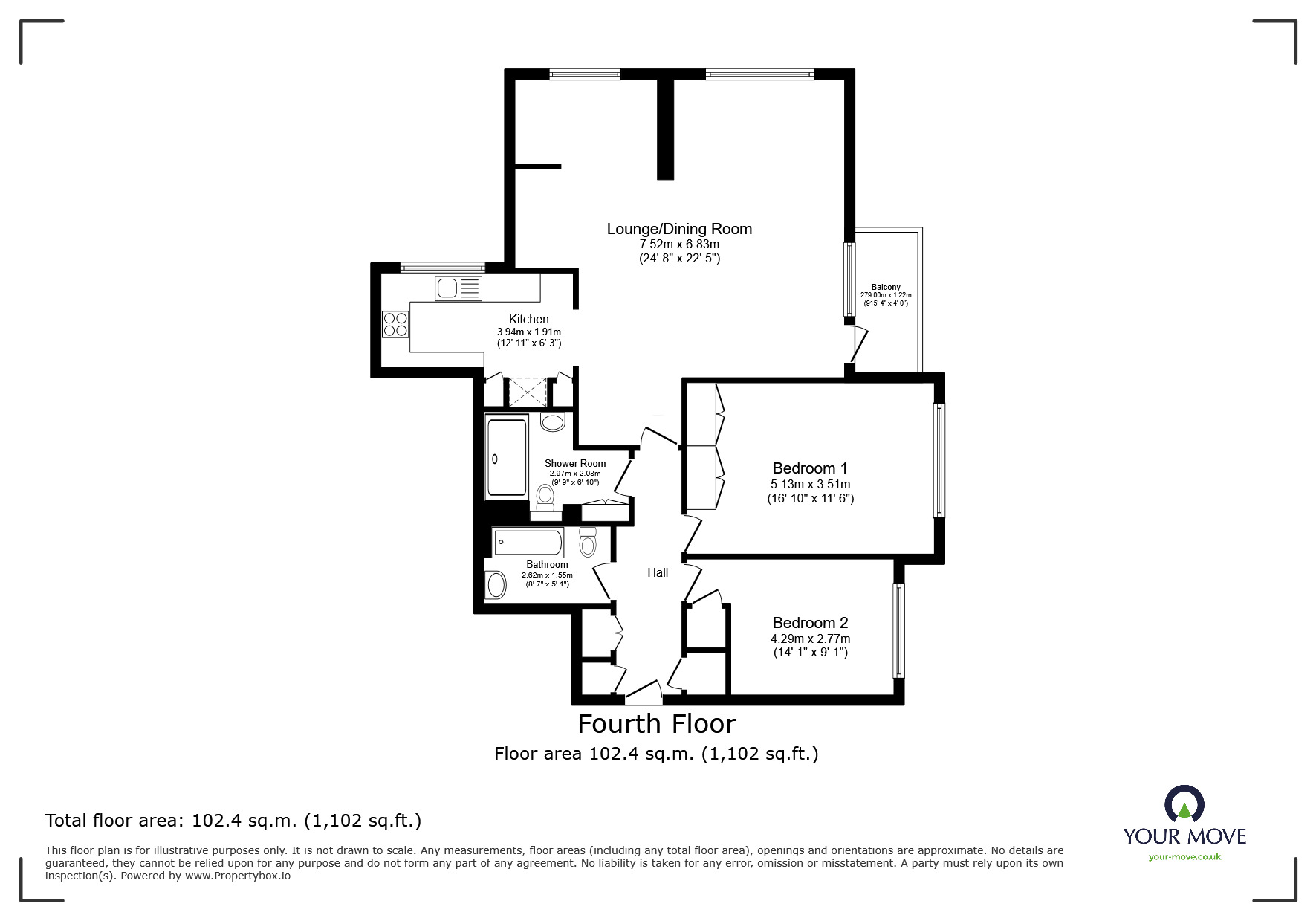 Floorplan of 2 bedroom Flat for sale, Arundel Street, East Sussex, BN2