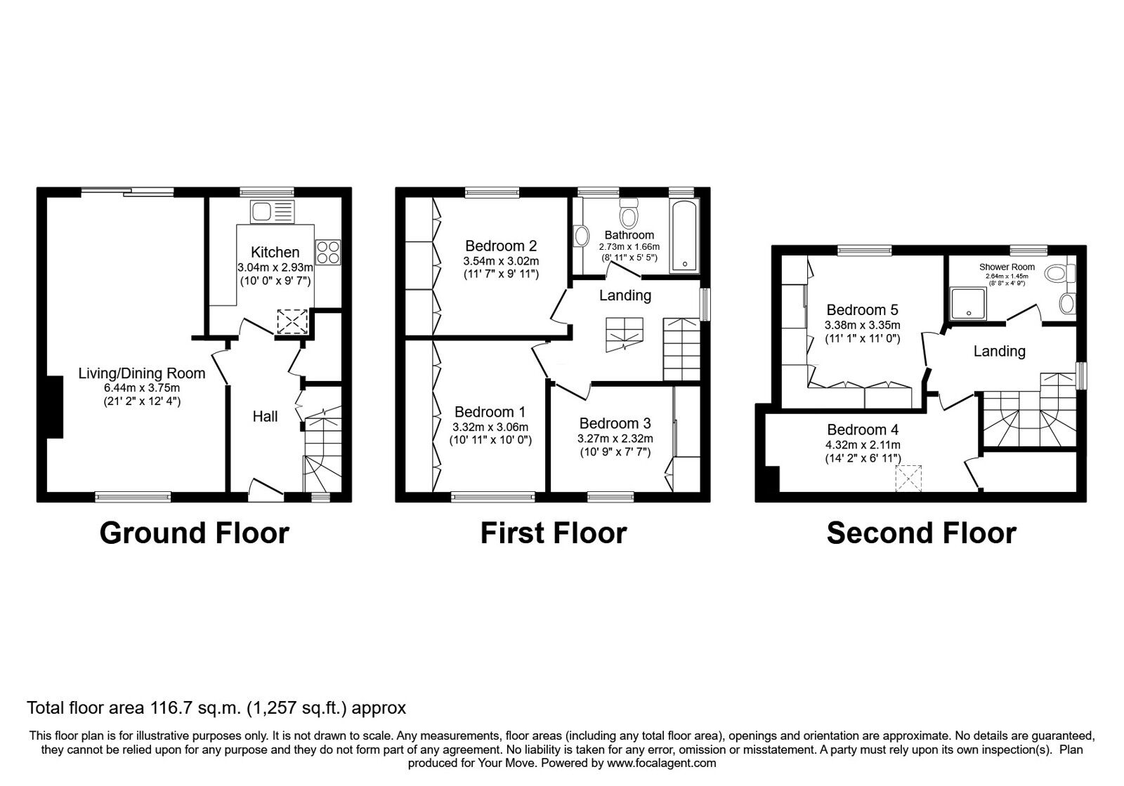 Floorplan of 5 bedroom Semi Detached House for sale, Dale Crescent, Brighton, East Sussex, BN1