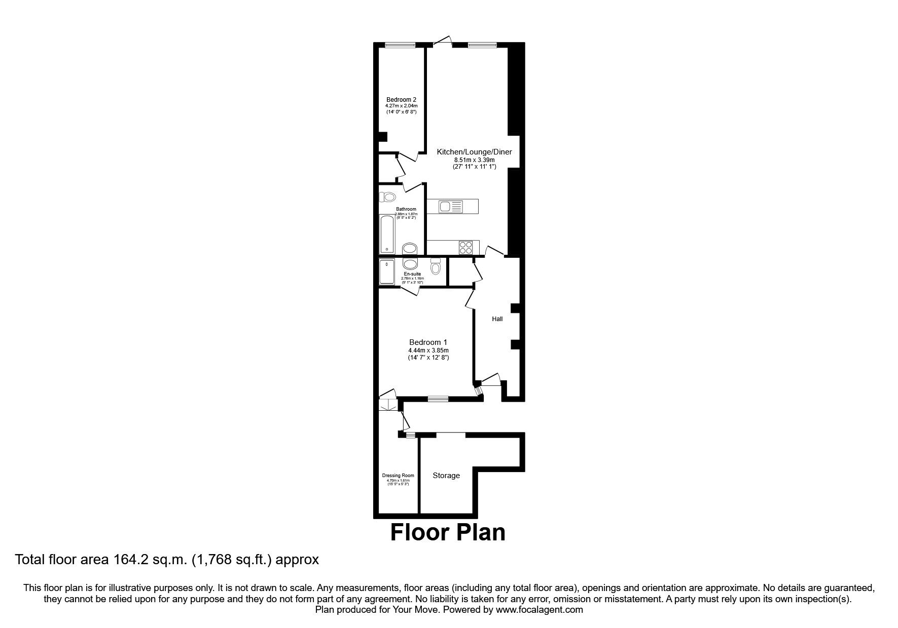 Floorplan of 2 bedroom Flat for sale, Old Steine, Brighton, East Sussex, BN1