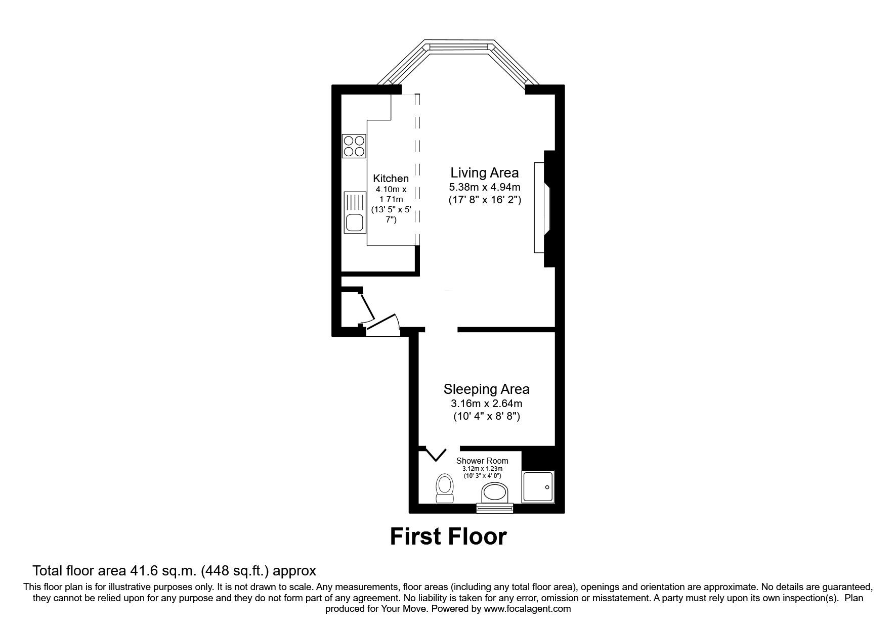 Floorplan of 1 bedroom Flat for sale, Montpelier Road, Brighton, East Sussex, BN1