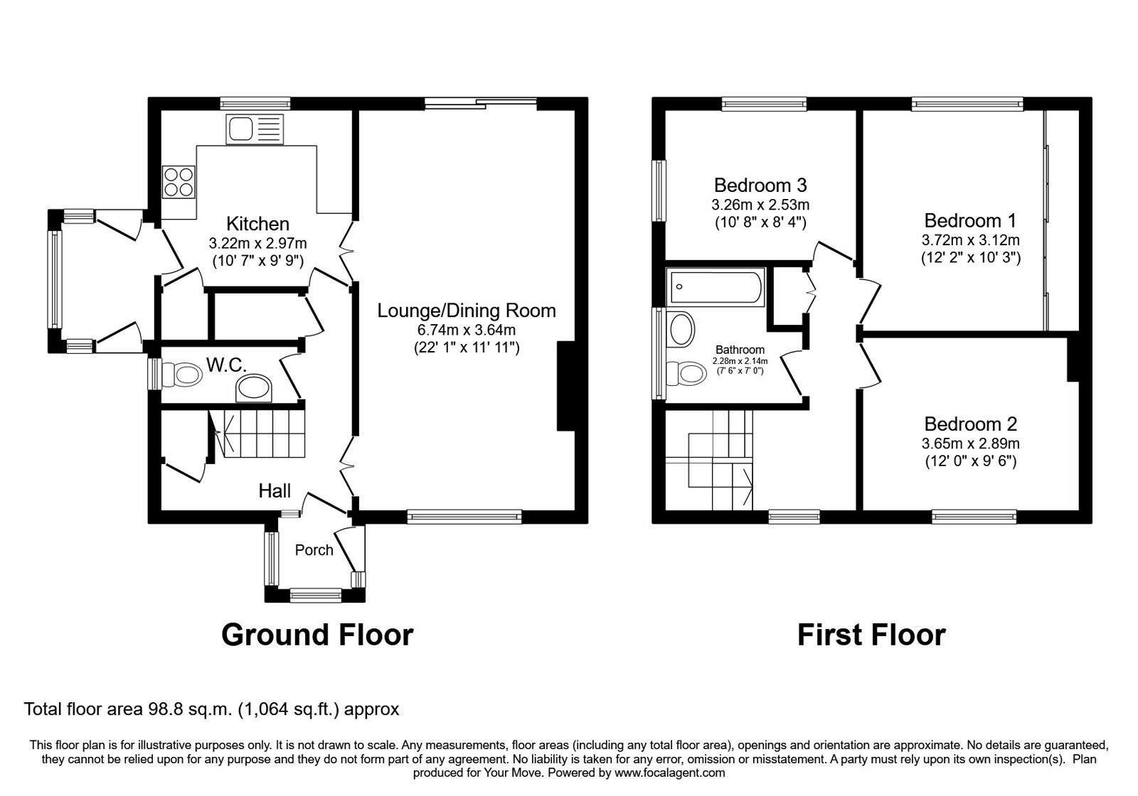Floorplan of 3 bedroom Semi Detached House for sale, The Brow, Brighton, East Sussex, BN2