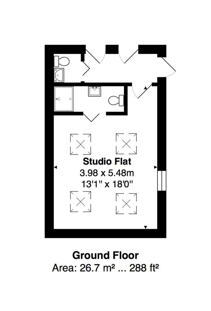 Floorplan of 1 bedroom Flat to rent, Station Approach, Falmer, East Sussex, BN1
