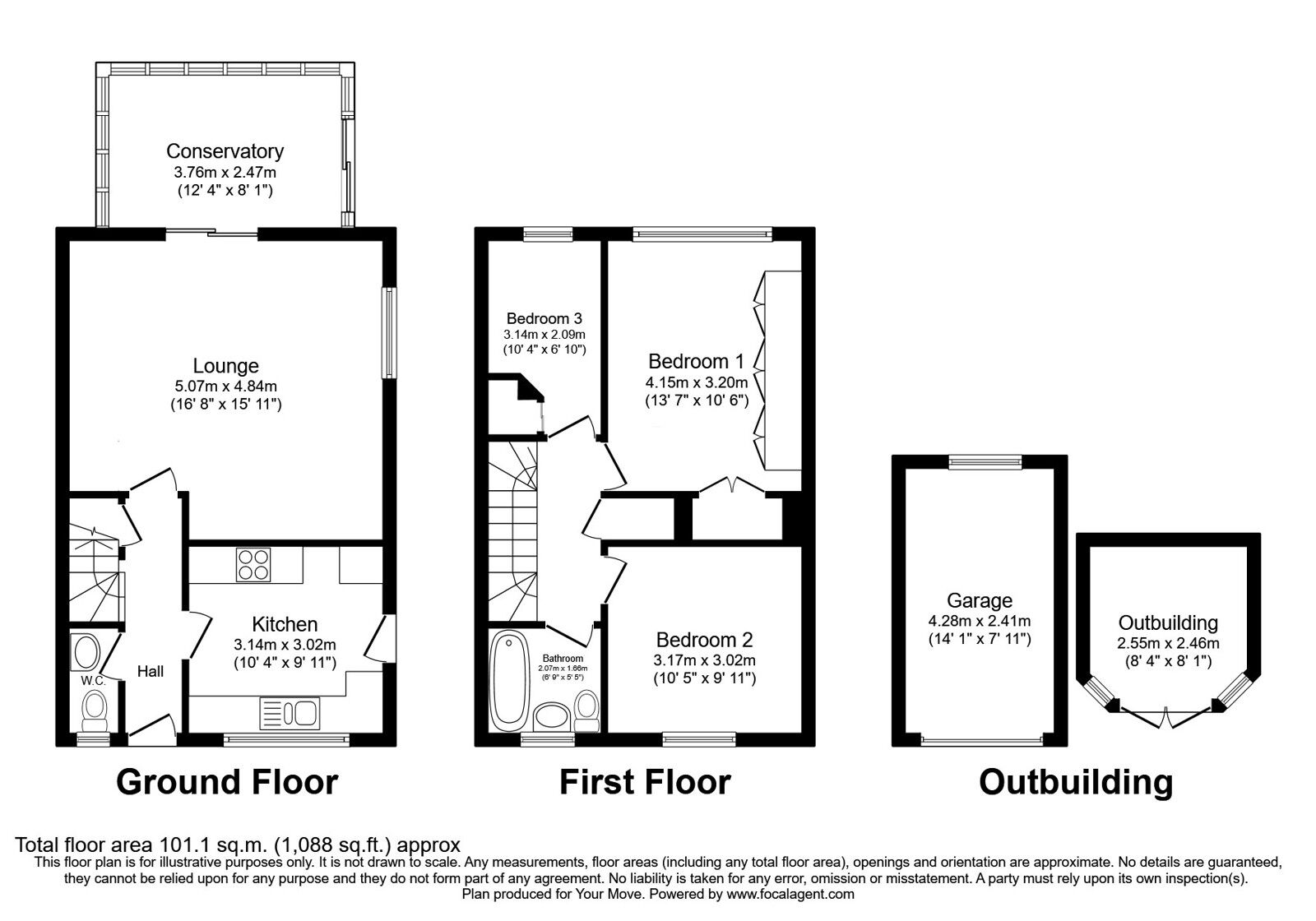 Floorplan of 3 bedroom Semi Detached House for sale, Batemans Road, Brighton, East Sussex, BN2