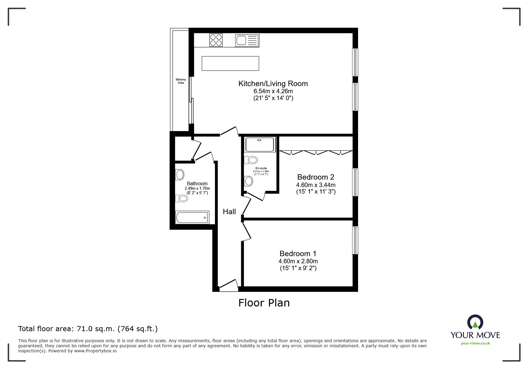 Floorplan of 2 bedroom Flat to rent, North Road, Brighton, East Sussex, BN1
