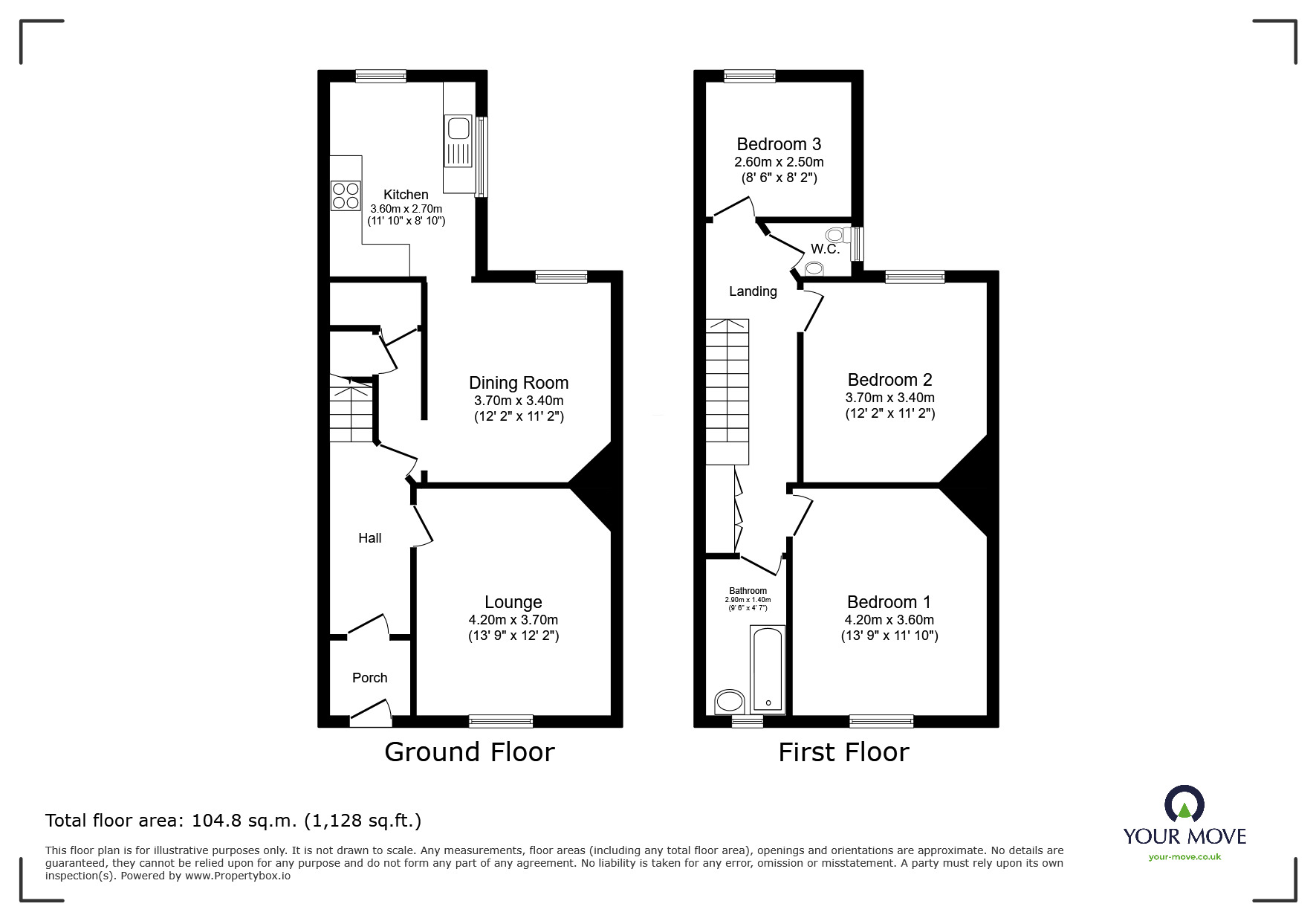Floorplan of 3 bedroom Flat to rent, Princes Terrace, Brighton, East Sussex, BN2