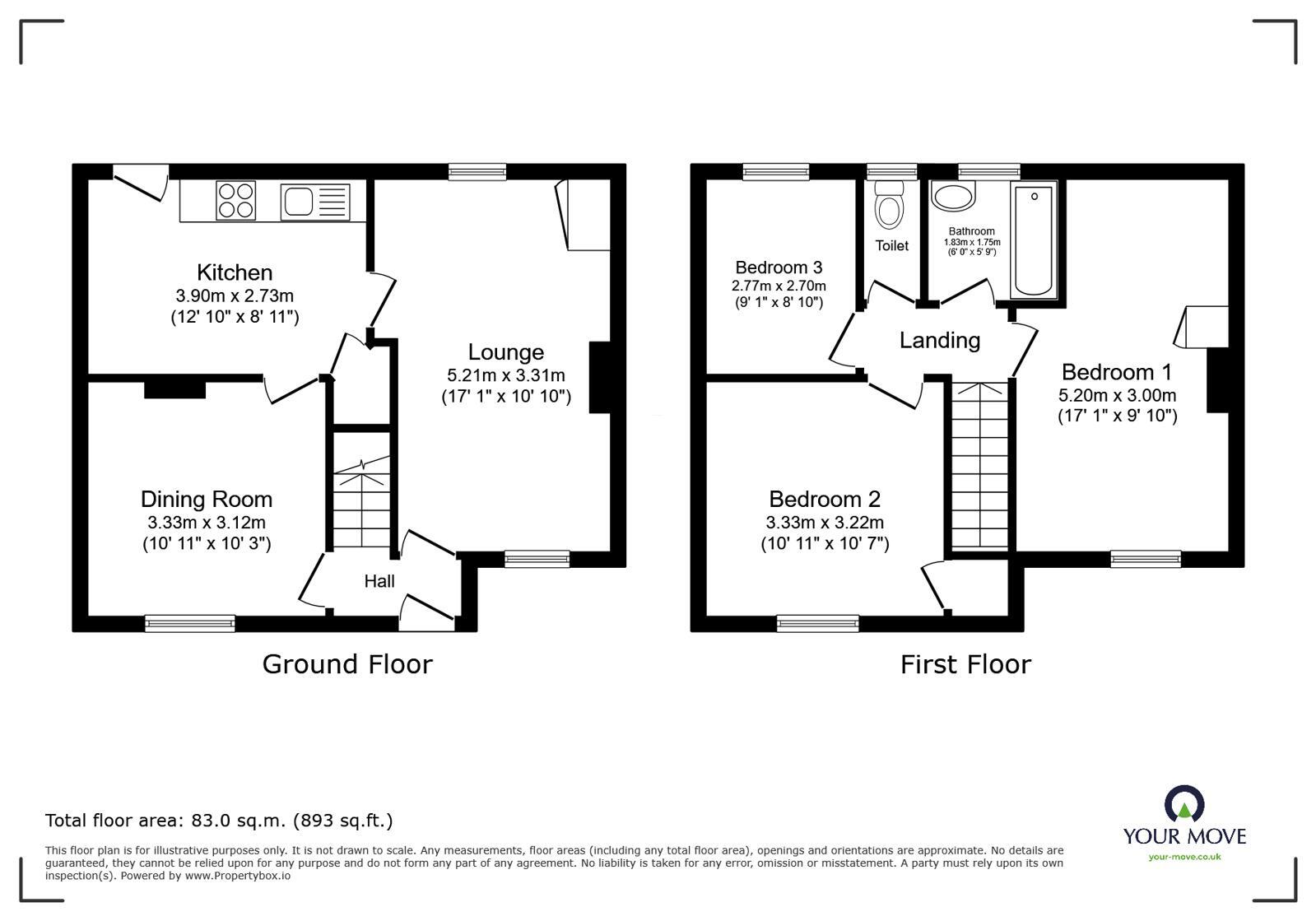 Floorplan of 6 bedroom End Terrace House to rent, The Avenue, Brighton, East Sussex, BN2
