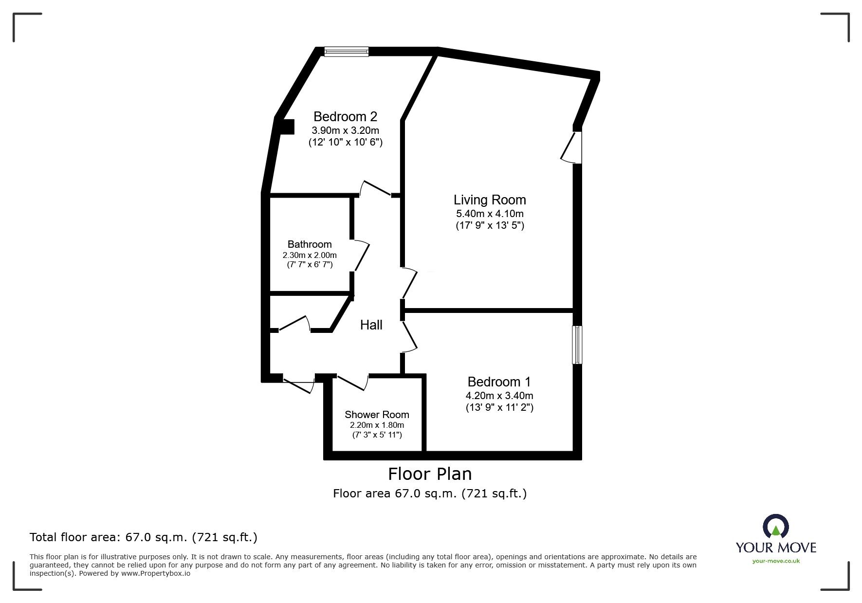 Floorplan of 2 bedroom Flat to rent, Fleet Street, Brighton, East Sussex, BN1