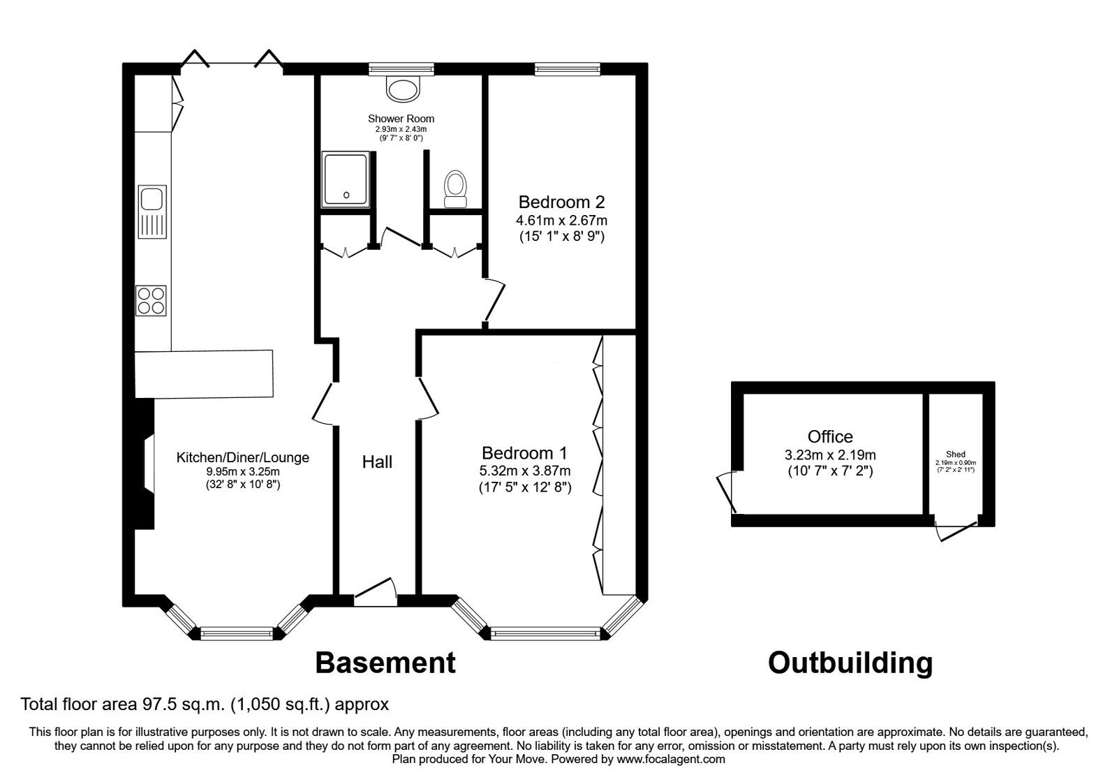 Floorplan of 2 bedroom Flat for sale, Seafield Road, Hove, Brighton & Hove, BN3