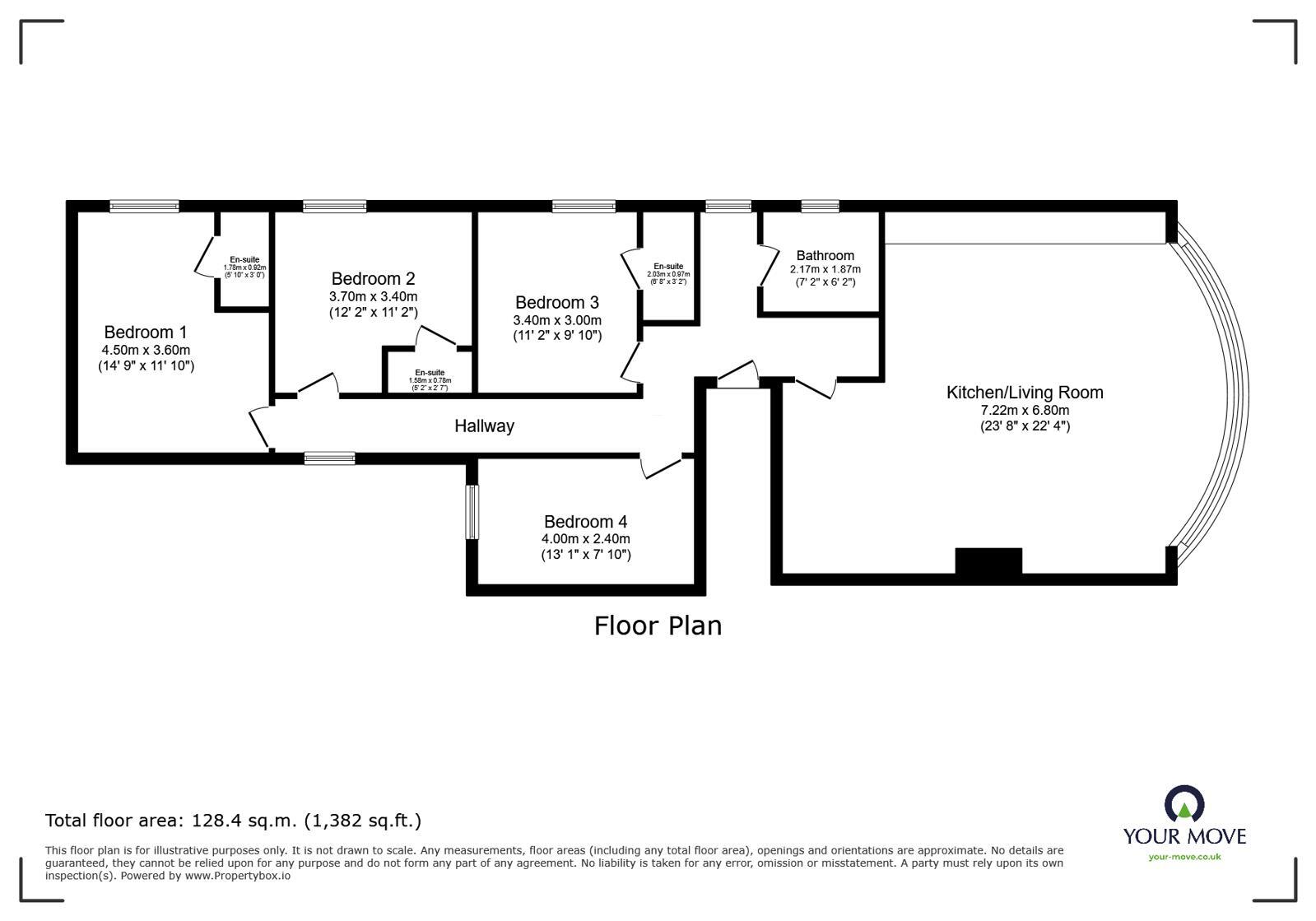 Floorplan of 4 bedroom Flat for sale, Marine Parade, Brighton, East Sussex, BN2