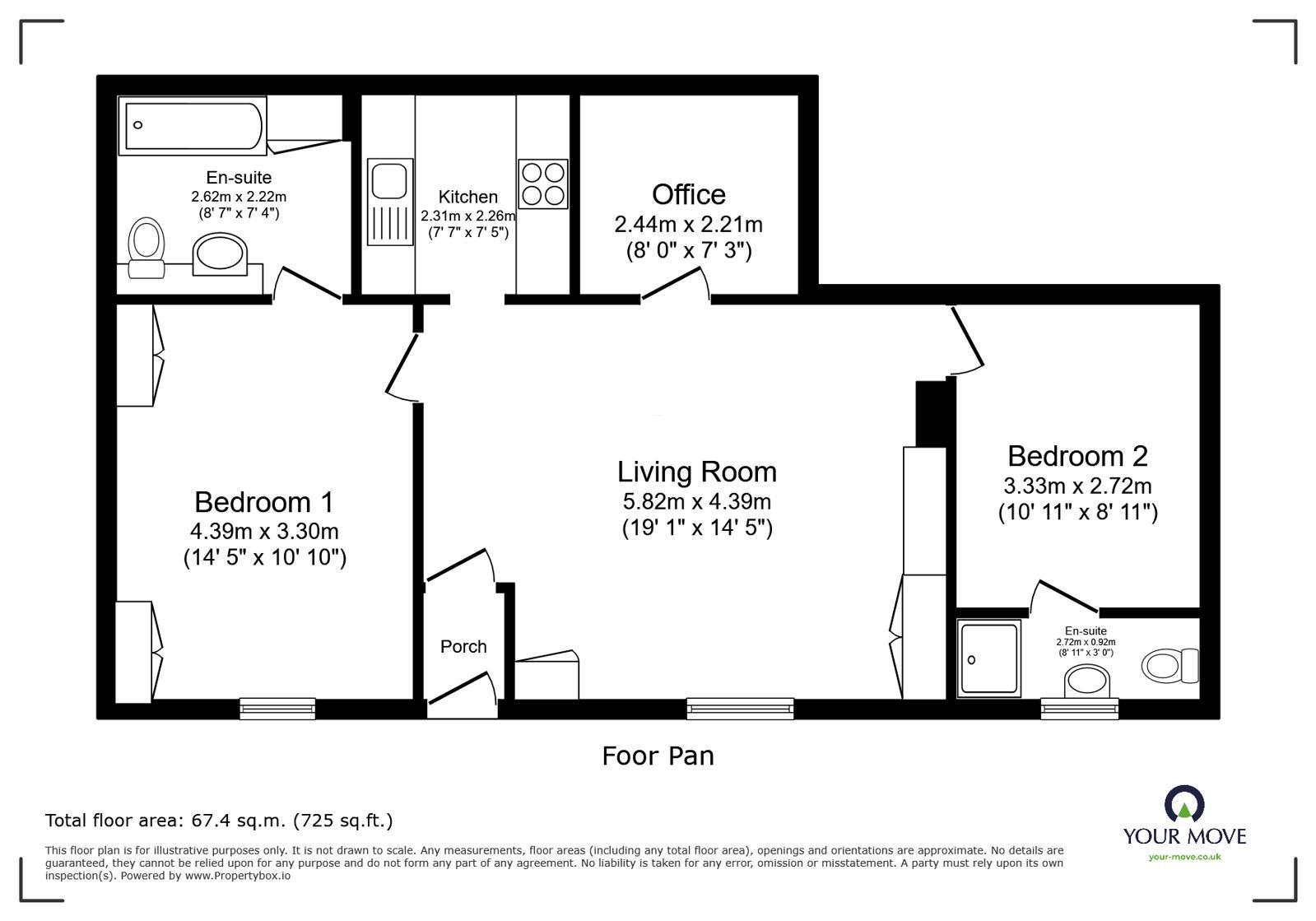 Floorplan of 2 bedroom Flat for sale, Marine Parade, Brighton, East Sussex, BN2
