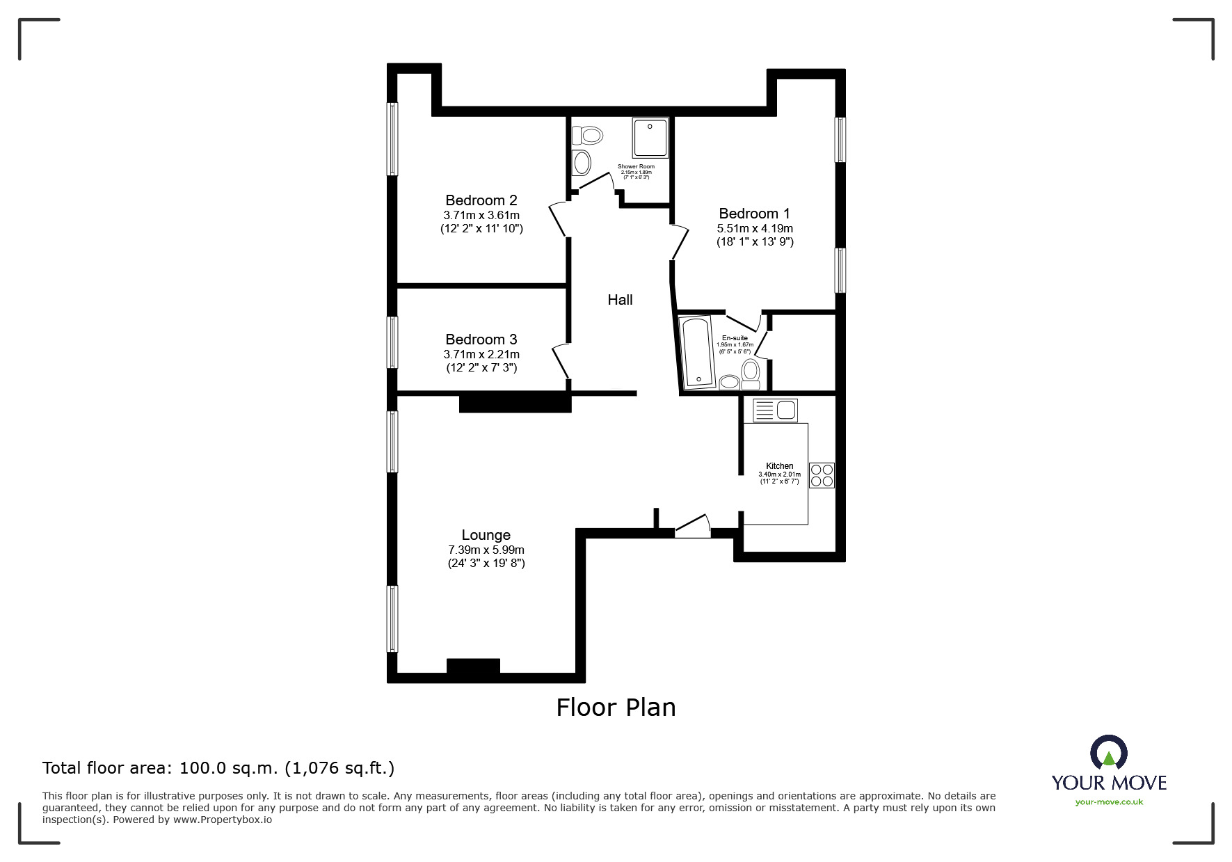 Floorplan of 3 bedroom Flat to rent, Regency Square, Brighton, East Sussex, BN1