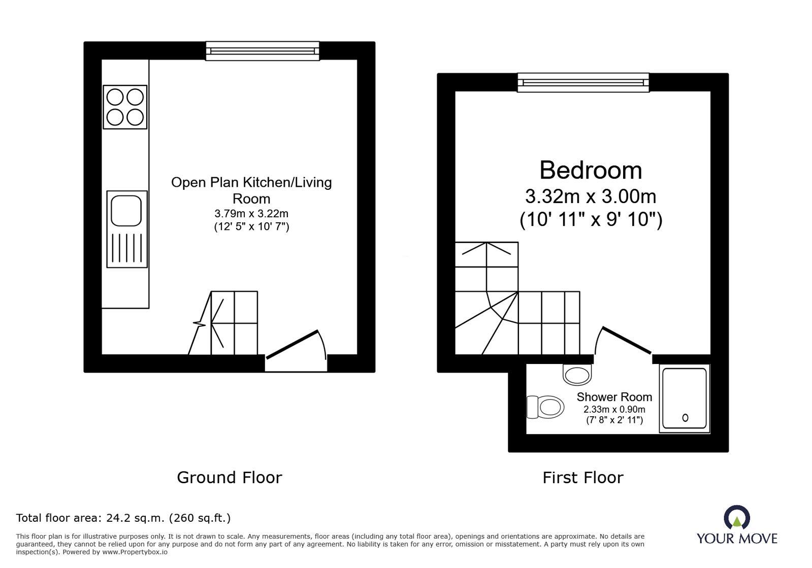 Floorplan of 1 bedroom Flat to rent, Adelaide Crescent, Hove, East Sussex, BN3