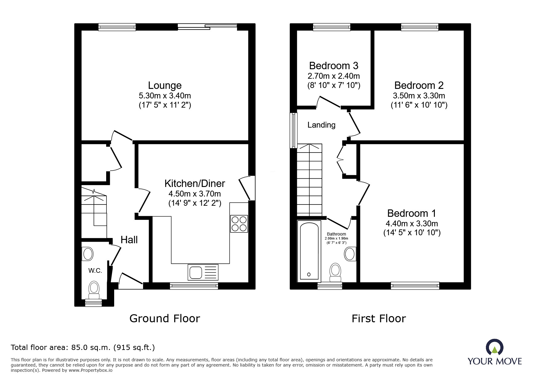 Floorplan of 3 bedroom Detached House to rent, Kenilworth Close, Brighton, East Sussex, BN2