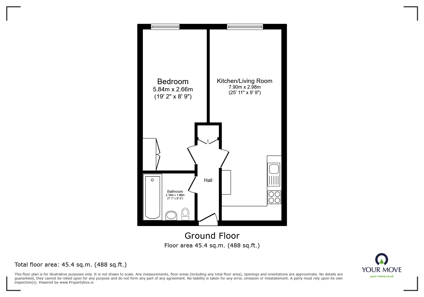 Floorplan of 1 bedroom Flat for sale, New England Street, Brighton, East Sussex, BN1