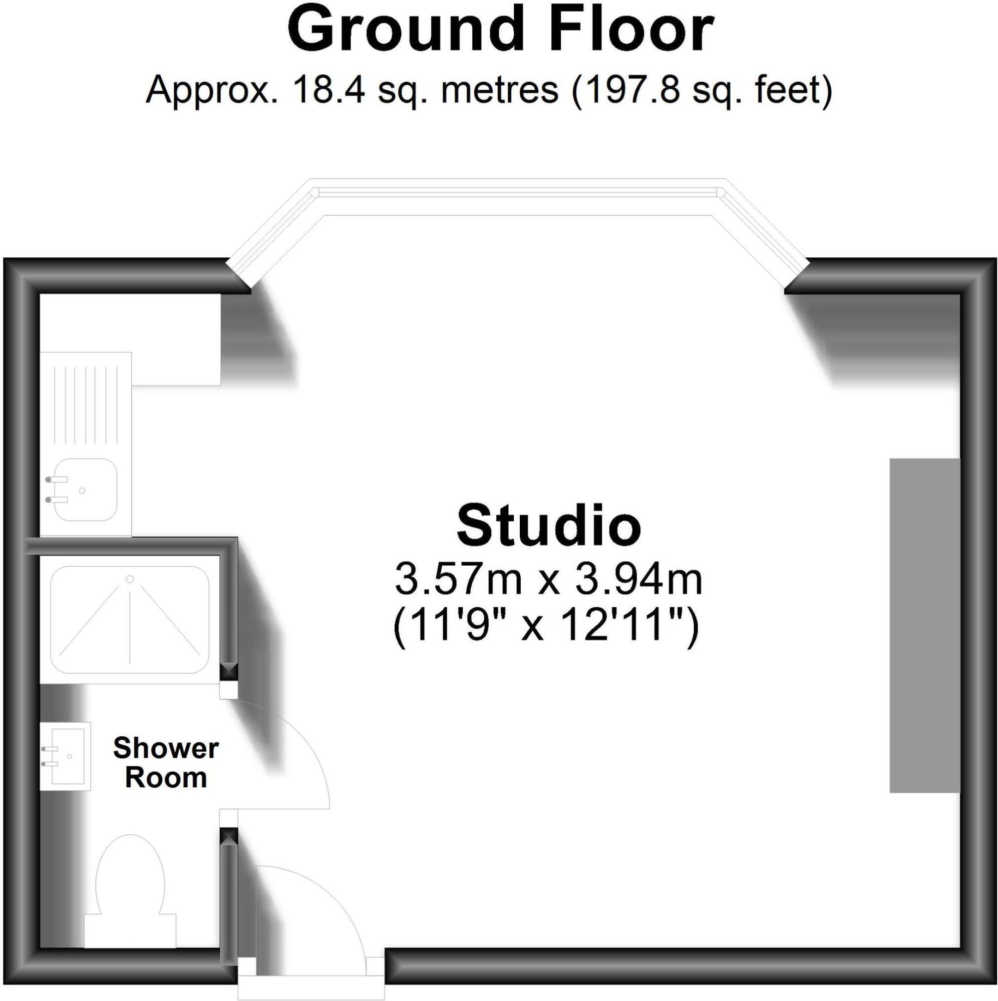 Floorplan of 1 bedroom Flat to rent, Upper Rock Gardens, Brighton, East Sussex, BN2