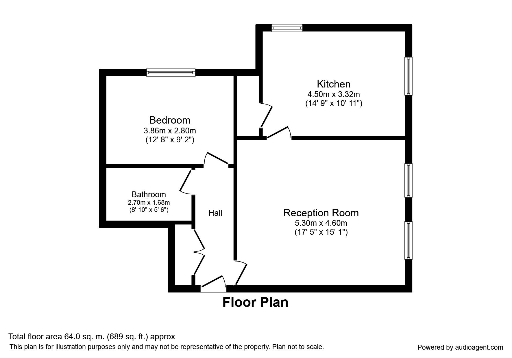 Floorplan of 1 bedroom Flat to rent, Woodlands Corner Lilford Road, Blackburn, BB1
