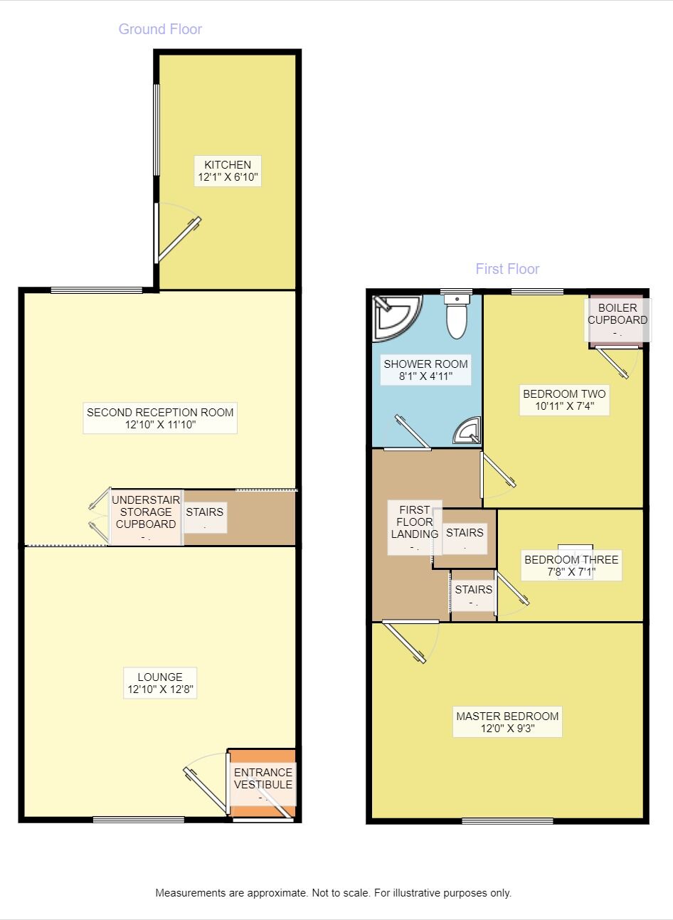 Floorplan of 3 bedroom Mid Terrace House to rent, St. Johns Road, Burnley, Lancashire, BB12