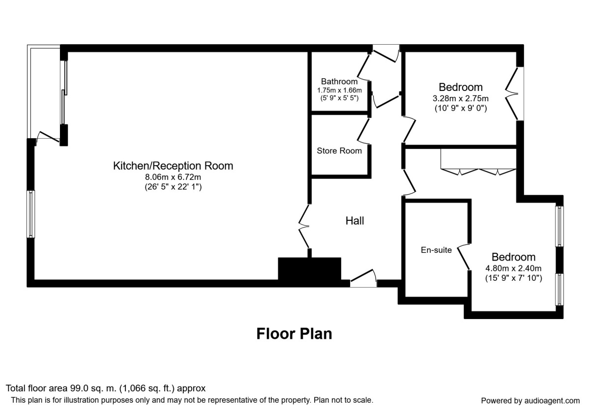 Floorplan of 2 bedroom  Flat for sale, Bolton Road, Blackburn, Lancashire, BB2