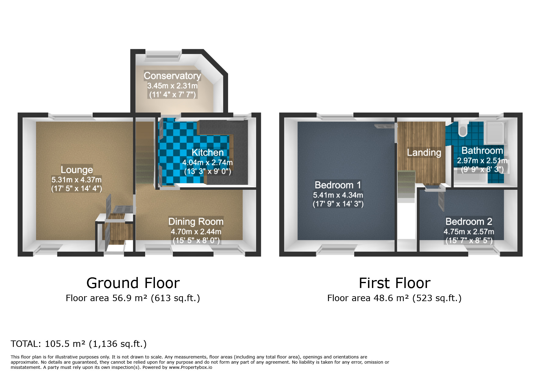 Floorplan of 2 bedroom Mid Terrace Property for sale, School Lane, Guide, Lancashire, BB1