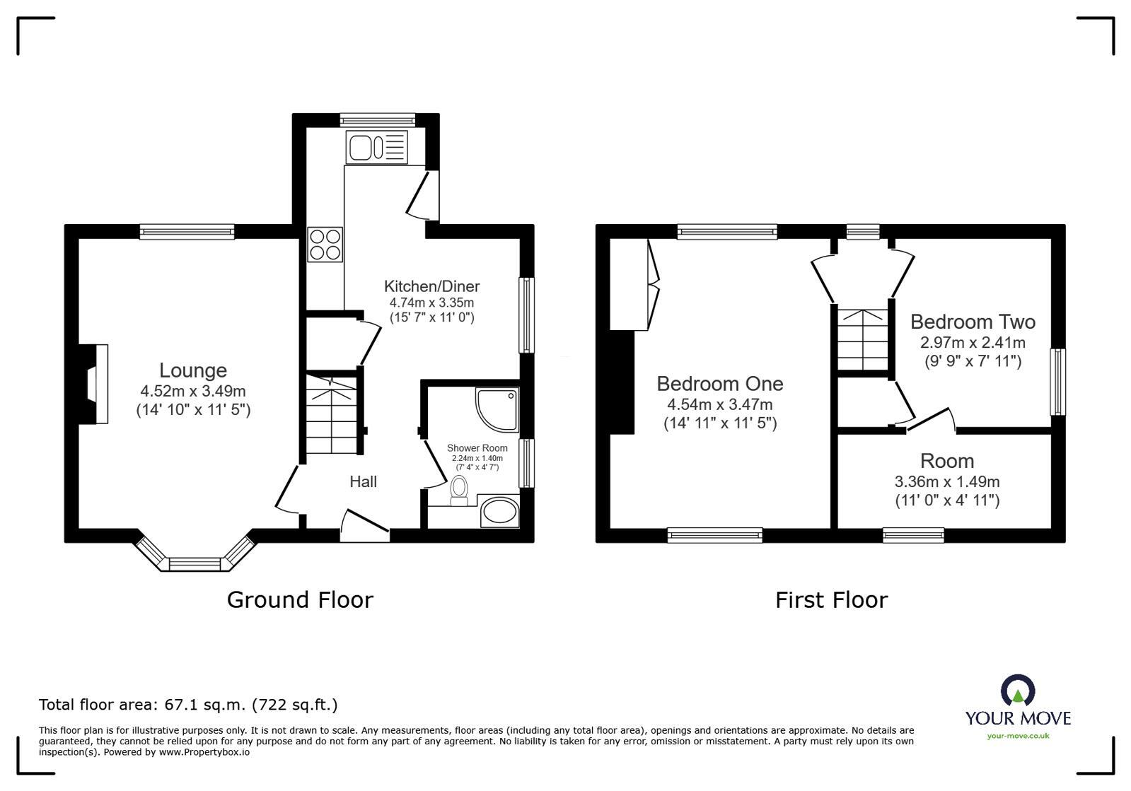 Floorplan of 2 bedroom Semi Detached House for sale, Sulby Road, Blackburn, Lancashire, BB2