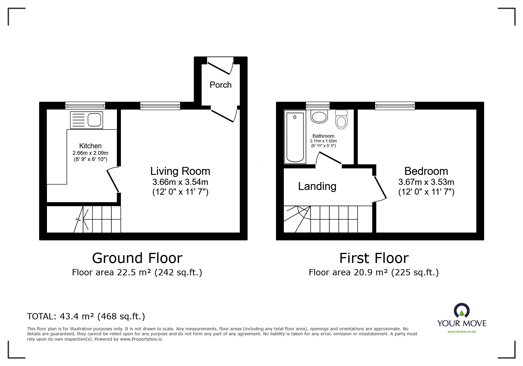 Floorplan of 1 bedroom Mid Terrace House for sale, Mary Court, Rishton, Lancashire, BB1
