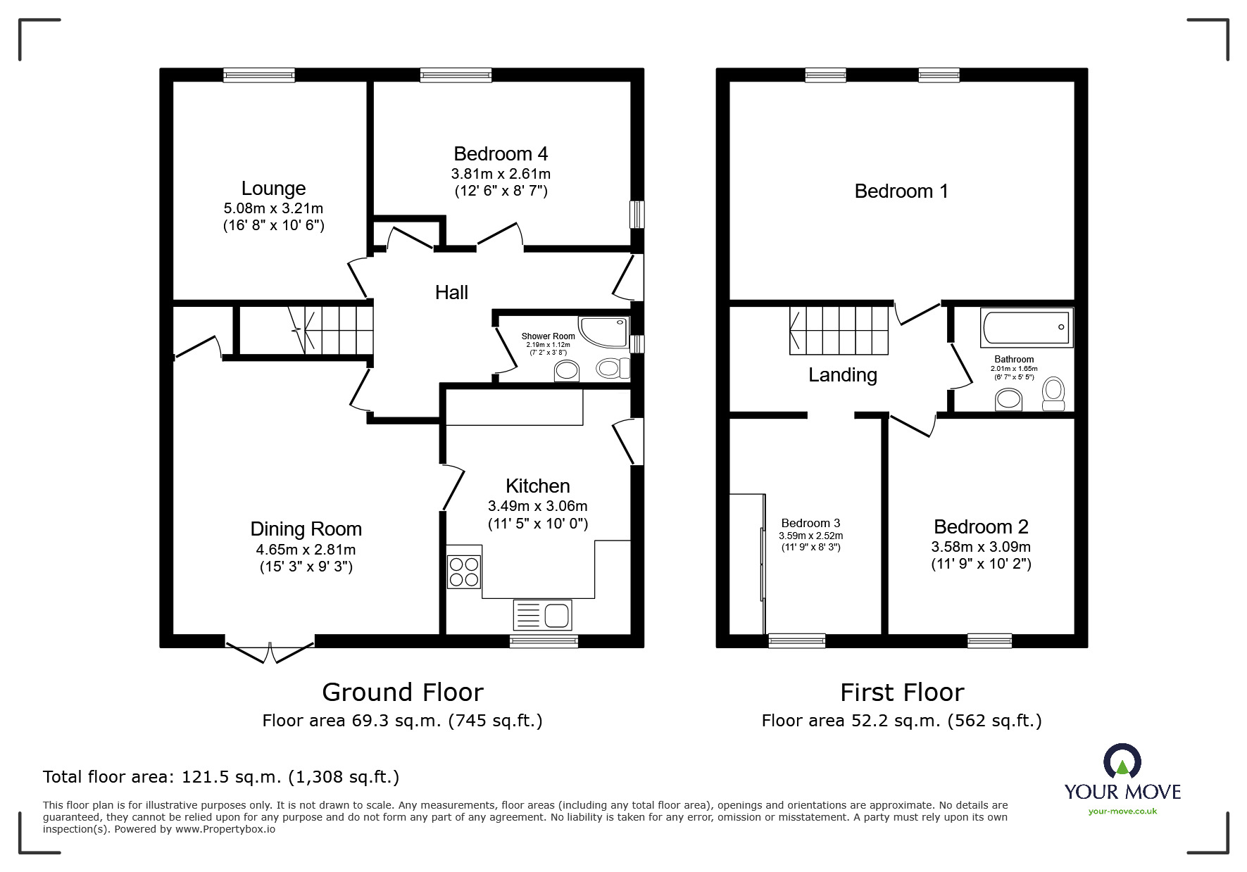 Floorplan of 4 bedroom Semi Detached House for sale, Emily Street, Blackburn, Lancashire, BB1