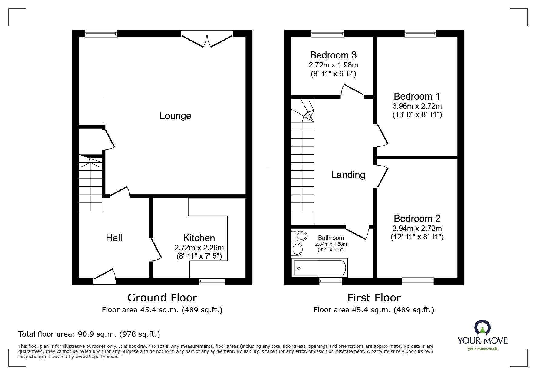 Floorplan of 3 bedroom Mid Terrace House for sale, Delph Approach, Blackburn, Lancashire, BB1