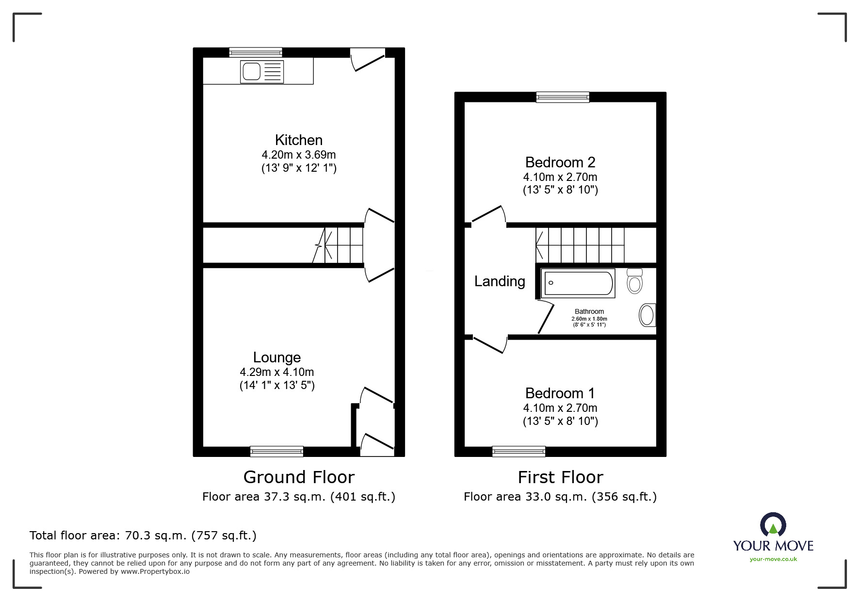 Floorplan of 2 bedroom Mid Terrace House for sale, St. Barnabas Street, Blackburn, Lancashire, BB2
