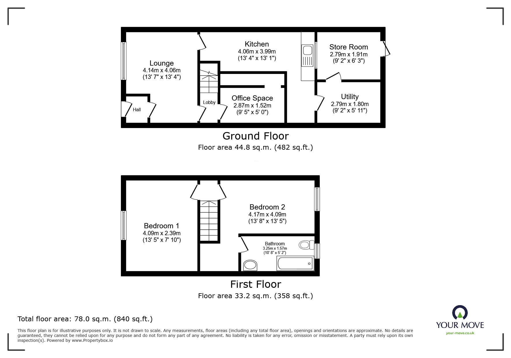 Floorplan of 2 bedroom Mid Terrace House for sale, Wensley Road, Blackburn, Lancashire, BB2