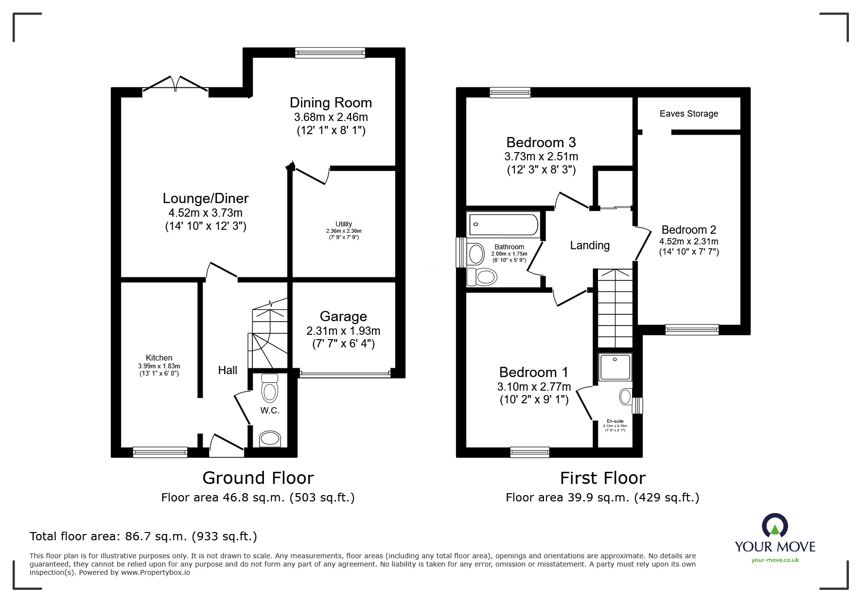 Floorplan of 3 bedroom Link Detached House for sale, Spinning Avenue, Guide, Blackburn, BB1
